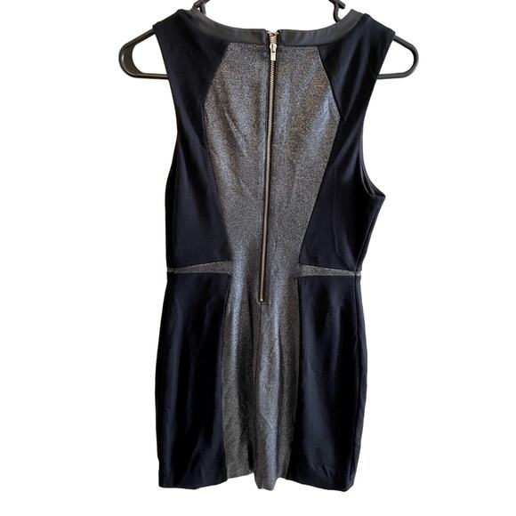Express Black Silver Glitter Sleeveless Round Neck Short Sheath Dress Size 6 - Picture 2 of 5